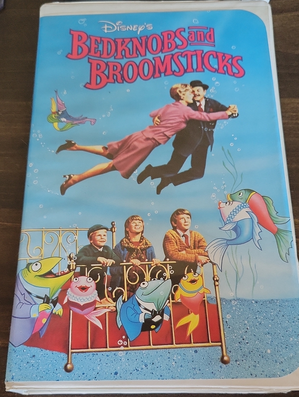 Disney Blue and Pink Bedknobs and Broomsticks VHS Movie